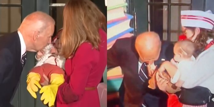 Un nou moment terifiant cu Joe Biden. Președintele SUA a început să adulmece și să muște niște bebeluși la petrecerea de Halloween