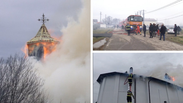 O biserică din Argeş a ars chiar în ziua de Crăciun. 