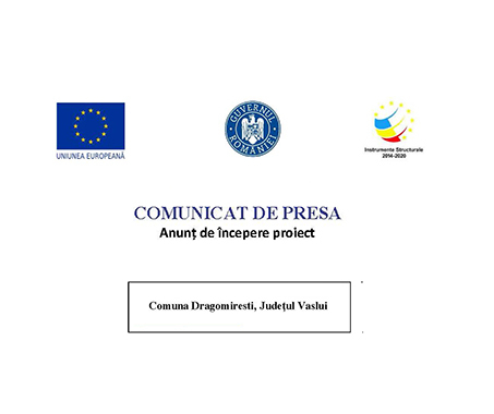 Achizitie echipamente medicale pentru sprijinirea sistemului educational din comuna Dragomiresti, judetul Vaslui, in contextul pandemiei cu virusul COVID-19”– Anunț de începere proiect