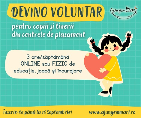 Devino voluntar pentru copiii din centrele de plasament din Neamț