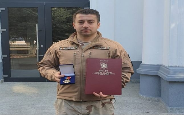 Cea mai înaltă distincţie militară pentru un jandarm din Botoşani