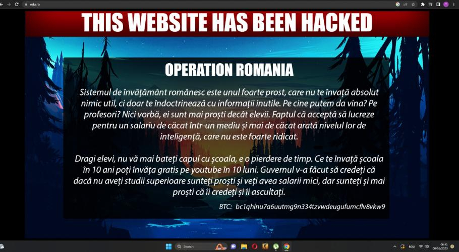 Site-ul Ministerului Educaţiei, atacat cibernetic - „Dragi elevi, nu vă mai bateţi capul cu şcoala, este o pierdere de timp”