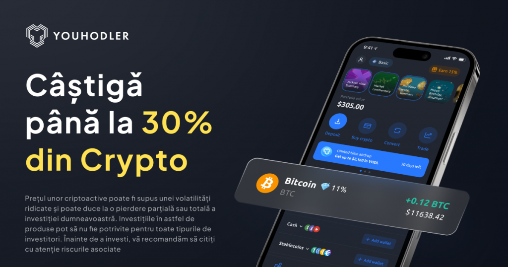 YouHodler, platforma fintech care transformă criptomonedele în economii active: dobândă compusǎ, lichiditate instantă și oportunități de creștere