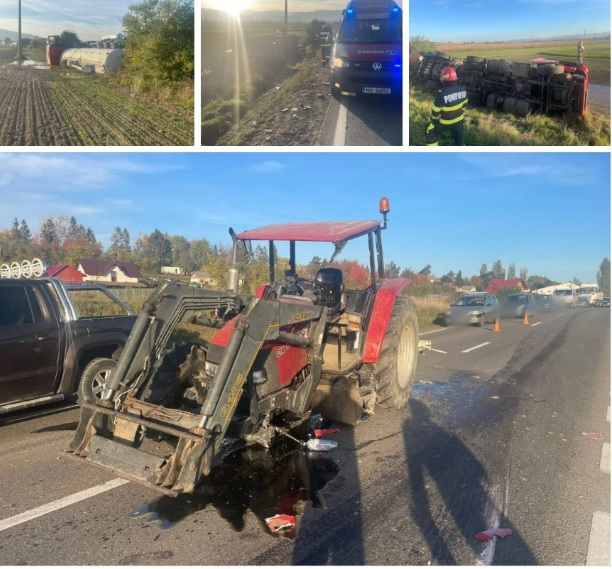 Cisternă plină cu vin, răsturnată la Suceava