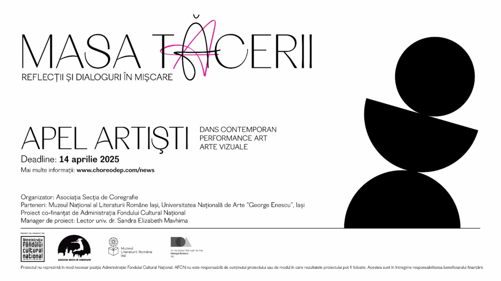 Apel deschis pentru artiști la Iași: „Masa Tăcerii”, o experiență unică de dans contemporan și arte vizuale