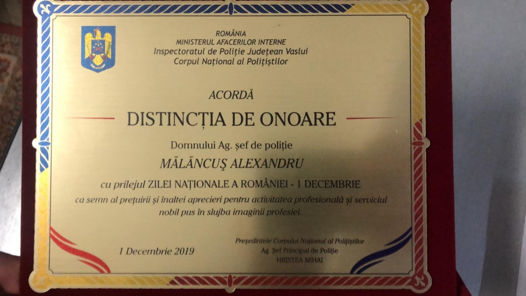 Poliţistul din Vaslui  dat în judecată de hoţ pentru lezarea druptului la imagine a pierdut şi la Curtea de Apel