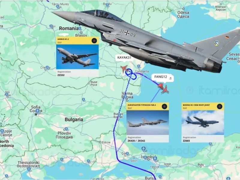 Avioane de spionaj, escortate de Eurofighter, survolează România. Sunt în vizorul Rusiei