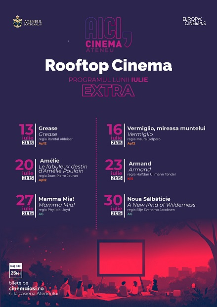 Vara ia foc la Cinema Ateneu Iași. Proiecțiile Rooftop Cinema se suplimentează în iulie, după cererea masivă a publicului