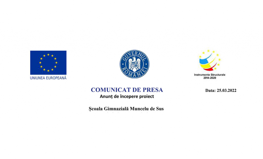 Educația continuă la Școala Gimnazială Muncelu de Sus prin achiziționarea de echipamente de protecție/dispozitive medicale