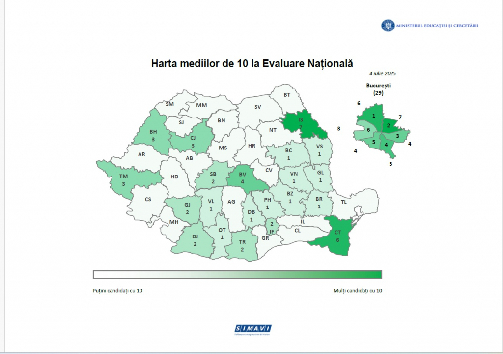 Iașul, lider național la Evaluare! 96 note de zece, 84,5% rată de promovabilitate