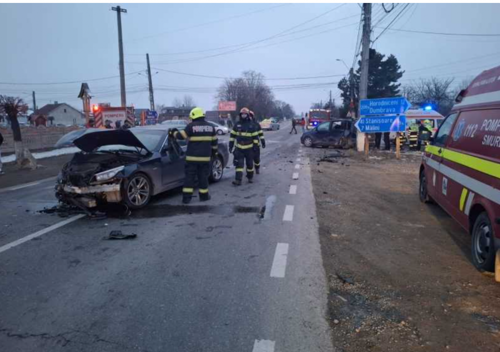 Accident grav la Suceava. Trei persoane au ajuns la spital