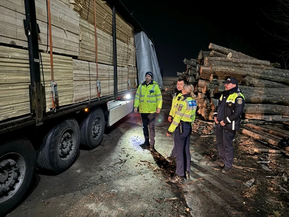 Trucul prin care Poliția a făcut să apară un transport de lemne în acte. Un TIR a fost confiscat