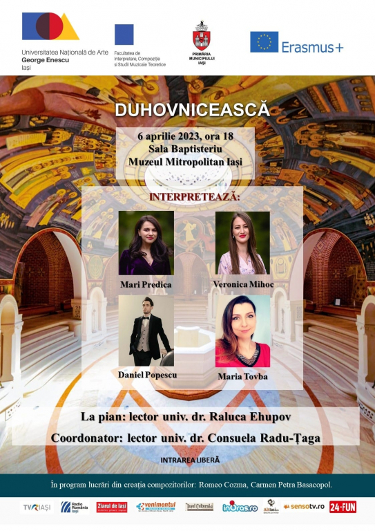 Duhovnicească – recital de muzică sacră în interpretarea studenților-cântăreți de la UNAGE
