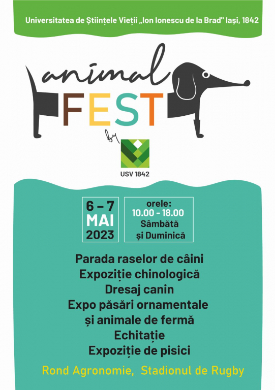 PROGRAM ANIMAL FEST 2023 – Universitatea de Ştiinţele Vieţii “Ion Ionescu de la Brad” din Iaşi 
