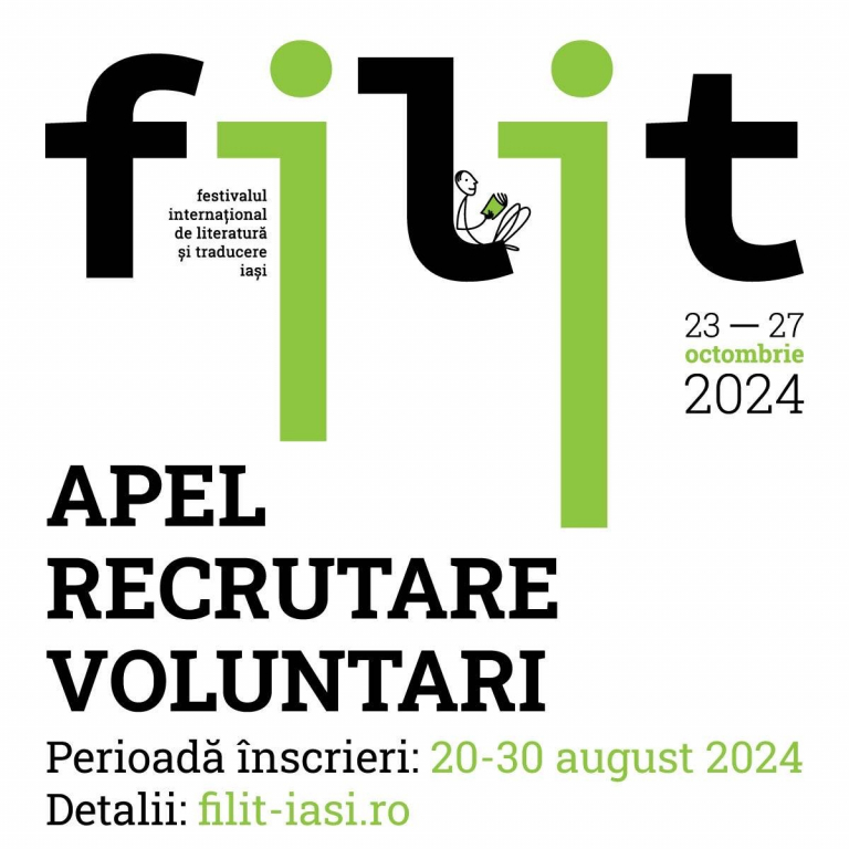 Apel recrutare voluntari pentru FILIT 2024