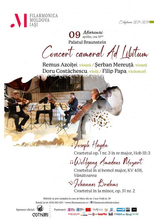 Concerte de excepție în aprilie 2025 la Filarmonica „Moldova” Iași – program complet și surprize muzicale