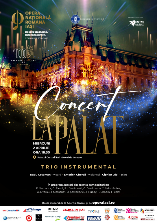 Trei instrumente, o emoție – cadențele Operei ieșene în Holul de Onoare al Palatului Culturii