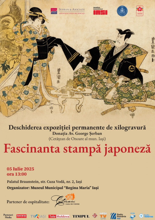 Xilogravura japoneză ajunge la Iași. Expoziție permanentă de excepție, inaugurată la Palatul Braunstein