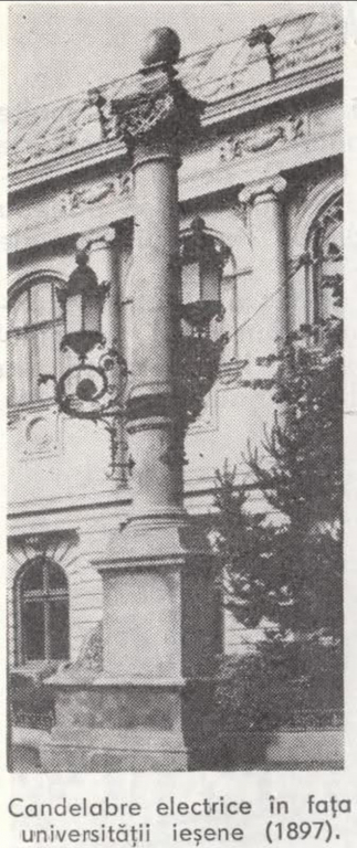 FOTO -- Iașul își onorează trecutul electric. Stâlpii istorici din fața Teatrului Național, propuși pentru restaurare prin fonduri europene