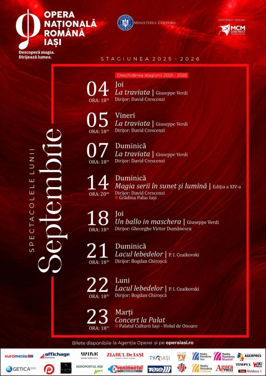 Descoperă magia la Iași. Opera Națională Română deschide stagiunea 2025–2026 cu un program grandios