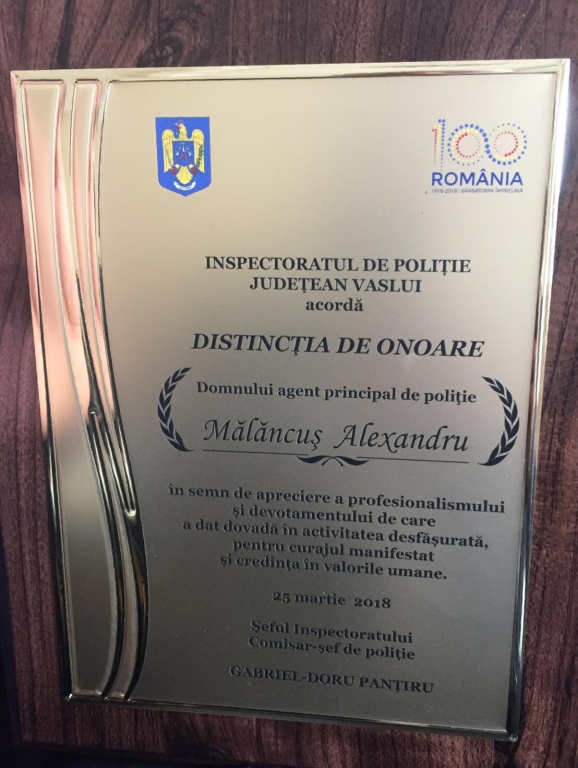 Poliţistul din Vaslui  dat în judecată de hoţ pentru lezarea druptului la imagine a pierdut şi la Curtea de Apel