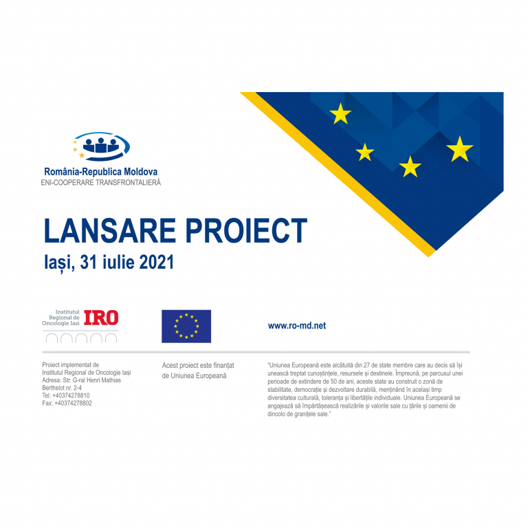 Institutul Regional de Oncologie Iaşi, beneﬁciar, lansează proiectul ”Modificări ale microbiomului colonic uman în stresul generat de antibiotice” Cod proiect 2SOFT/1.2/105