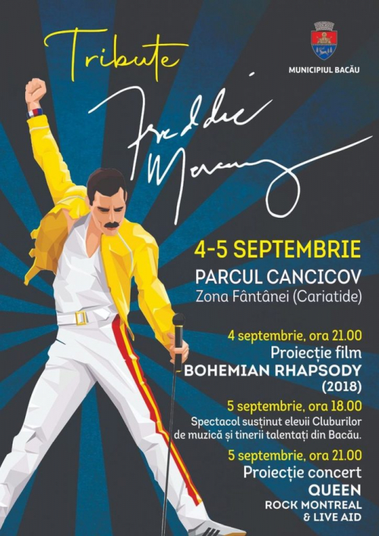 Concert Fredy Mercury, în Piața Artelor din Bacău